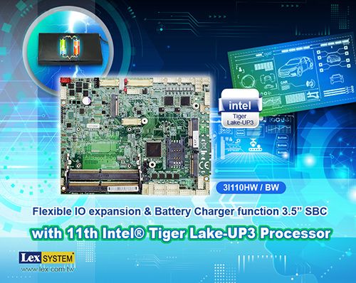3I110HW/ 3I110BW - Flexible IO expansion & Battery Charger function 3.5" SBC with 11th Intel® Tiger Lake-UP3 Processor 