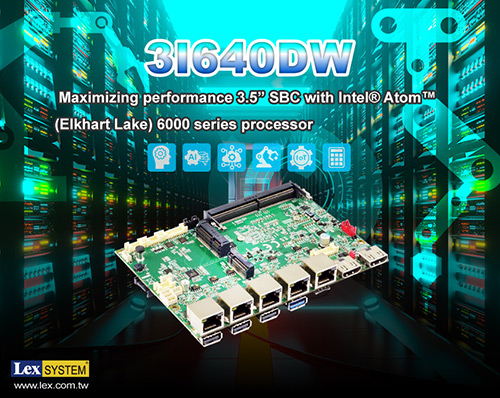 3I640DW - Maximizing performance 3.5” SBC with Intel® Atom™ (Elkhart Lake) 6000 series processor