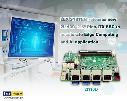 2I110D - LEX SYSTEM releases new 2I110D 2.5" Pico-ITX SBC to accelerate Edge Computing and AI application