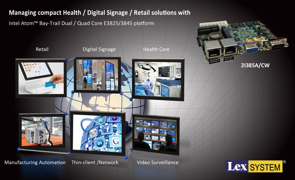 2I385A/ 2I385CW - Managing compact Health / Digital Signage / Retail solutions with  Intel&reg; Atom&trade; Bay Trail Single / Quad Core E3815/3845 platform