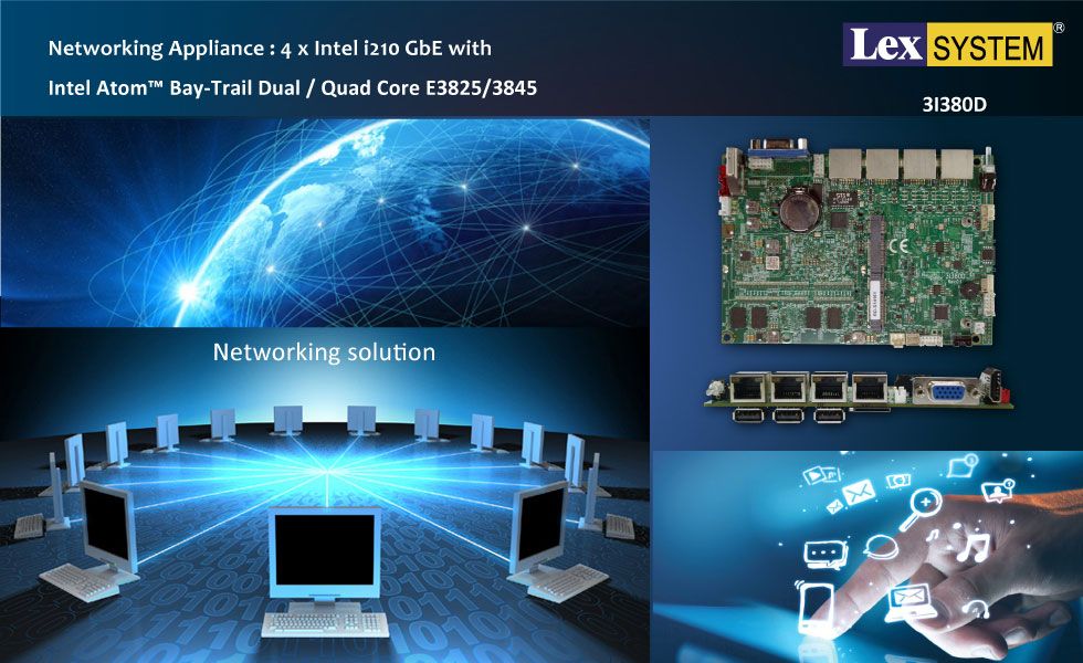 3I380D - Intelligent network Appliance with Intel Atom™ Bay-Trail Single / Quad Core E3815/3845