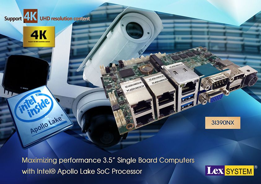 3I390NX - Maximizing performance 3.5” Single Board Computers with Intel® Apollo Lake SoC Processor